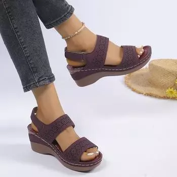 Женская обувь, 2024 г., женские сандалии высокого качества, летние однотонные сандалии в сдержанном стиле на высоком каблуке с открытым носком, водонепроницаемые сандалии для взрослых 36 чёрный