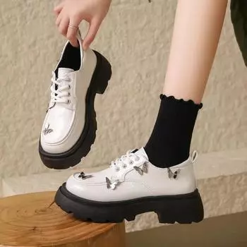 Женская обувь 2024 года, брендовые лоферы, женские туфли на высоком каблуке, горячая распродажа, перекрестная шнуровка, офис и карьера, новые туфли с бабочкой и узлом-бабочкой, сплошные туфли на каблуке для женщин 35