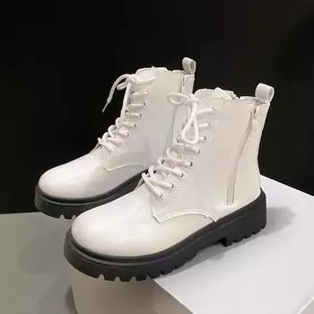 Женская обувь 2024 года, брендовые женские ботильоны, классические современные ботинки, женские с круглым носком, со шнуровкой спереди, среднего каблука, женские туфли больших размеров 35