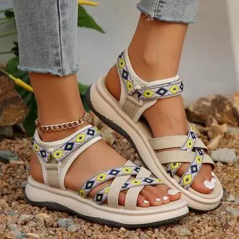 Женская обувь 2024 года, брендовые женские сандалии больших размеров, модные повседневные сандалии в тон, женские сандалии на плоской подошве с открытым носком 35 чёрный