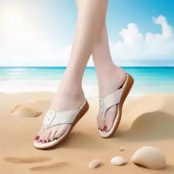 Женская обувь 2024 года, горячая распродажа, женские тапочки с открытым носком, модные пляжные тапочки с заклепками, женские высококачественные однотонные плоские тапочкиzapatos 35 бежевый