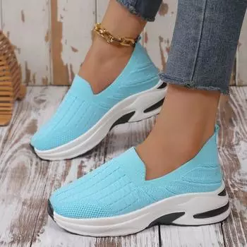 Женская обувь 2024 года, хит продаж, женская вулканизированная обувь без застежек, осенняя дышащая сетка, однотонная, для отдыха на открытом воздухе, большой размер 36 бежевый