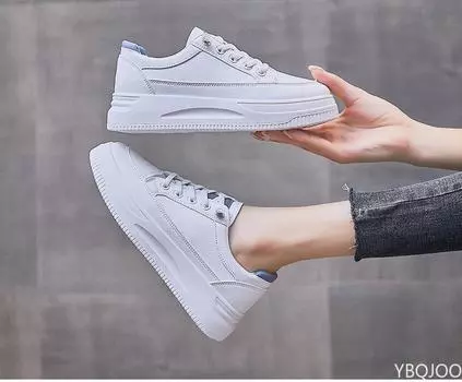 Женская обувь 2024 года, модные дышащие туфли на плоской подошве, женские туфли на платформе со шнуровкой белого цвета, женская повседневная обувь с увеличенным каблуком Zapatos Mujer 35 серый