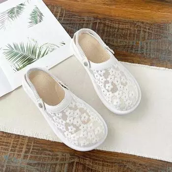 Женская обувь 2024 года, модные сетчатые женские туфли на плоской подошве, летние дышащие повседневные туфли на плоской подошве, однотонные женские туфли с круглым носком 37 бежевый