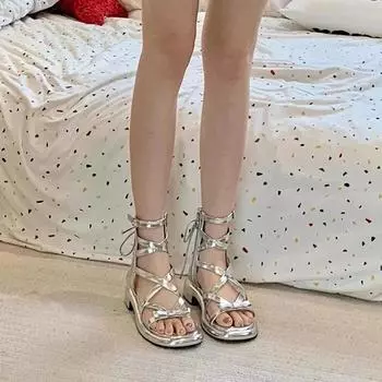 Женская обувь 2024 года, модные женские босоножки на молнии, новые босоножки с пряжкой на ремне, женские летние босоножки с открытым носком и каблуком, Zapatos Mujer 35 чёрный