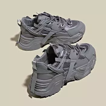 Женская обувь 2024 года, новая дышащая сетчатая универсальная обувь из сетки, повседневная спортивная обувь для папы 35 чёрный