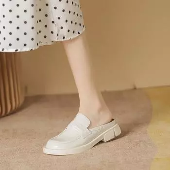 Женская обувь 2024 года, новая весенняя однотонная женская обувь из искусственной кожи с квадратным носком и заклепками 35 чёрный