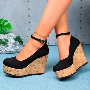 Женская обувь 2024 года, новые женские туфли на высоком каблуке с пряжкой и ремешком, модные туфли-лодочки на плоской подошве, женские, горячая распродажа, туфли на каблуках больших размеров 35