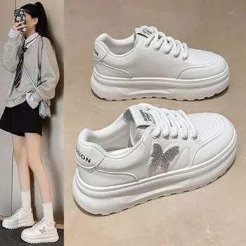 Женская обувь 2024 года, осень, новые сетчатые цветные блоки, популярные модные повседневные кроссовки с мягкой подошвой, дизайнерские кроссовки для женщин, туфли на платформе 35 белый