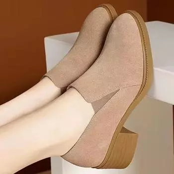 Женская обувь 2024 года, осень, новый ретро-туфли на квадратном каблуке с низким верхом, женские повседневные нескользящие туфли-лодочки, женские одинарные туфли Zapatos De Mujer 35 чёрный