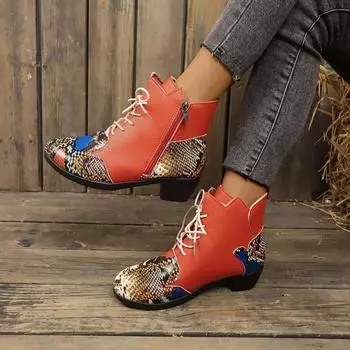 Женская обувь 2024 года, высококачественные женские ботинки с боковой молнией, модные современные ботинки в тон, женские новые ботинки с перекрестной шнуровкой 36 покинуть белый