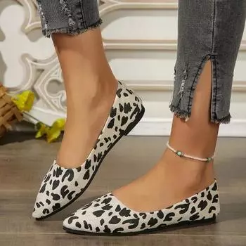 Женская обувь 2024 года, женские туфли на плоской подошве с острым носком, легкие повседневные удобные туфли на плоской подошве большого размера 36