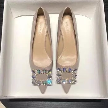 Женская обувь 2024 года, женские туфли на высоком каблуке, модные туфли-лодочки, женские туфли с острым носком и квадратными пуговицами на среднем каблуке, женские 35 чёрный