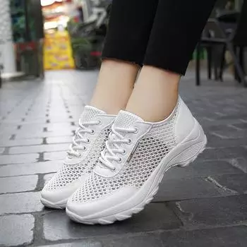 Женская обувь 2025 года, летняя женская тонкая сетчатая дышащая повседневная спортивная обувь, легкая мягкая подошва, амортизирующая подошва, кроссовки для бега 35