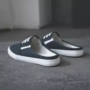 Женская обувь 2025 года, новые полухолщовые тапочки, корейские мужские дышащие летние белые повседневные сандалии Board Zapatillas De Mujer 35 чёрный