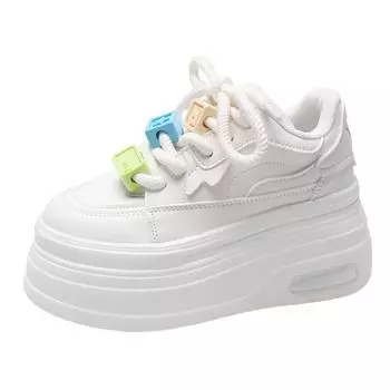 Женская обувь 2025 года, новые женские туфли из вулканизированной стали с толстой подошвой, увеличивающие рост на 6 см, повседневная спортивная обувь, высокие каблуки, женская обувь для серфинга 35