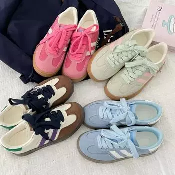 Женская обувь 2025 года, осень, новый стиль Гонконга, повседневная обувь на мягкой подошве, женские кроссовки на шнуровке, прогулочные туфли на плоской подошве, Zapatillas De Mujer 35 бежевый