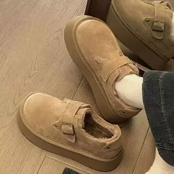 Женская обувь, элегантная, со средним каблуком, круглым носком, на скользящей подошве, зимние ботинки для женщин, весна-осень, высокое качество, большой размер, теплый, 39 35