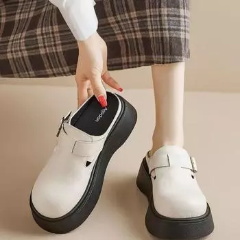 Женская обувь Baotou на толстой подошве, модная, новая, удобная в носке, на платформе, для активного отдыха, литературная, повседневная женская обувь 35