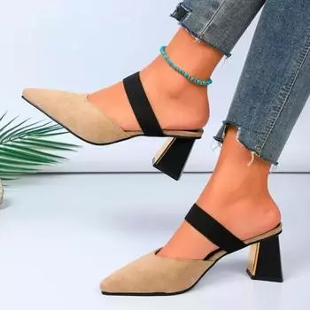 Женская обувь Baotou женские тапочки модные большие размеры женские летние туфли на каблуках женские Zapatos 35