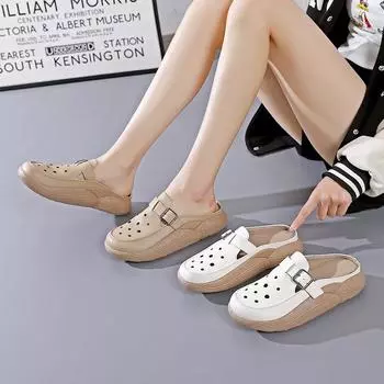 Женская обувь без шнуровки Легкие удобные дышащие полутапочки Полые теннисные туфли Кроссовки с сеткой Air Soft Подушка Туфли на танкетке 40 белый