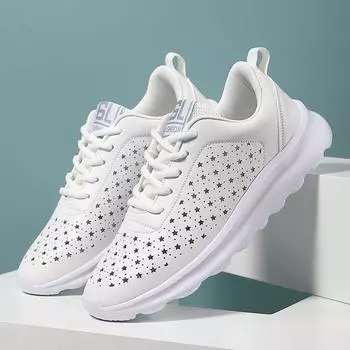 Женская обувь больших размеров. Дышащая и прочная спортивная обувь для отдыха. 35 белый