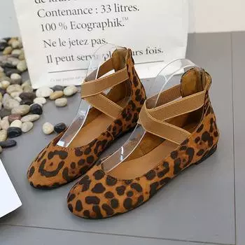 Женская обувь больших размеров, дышащая повседневная обувь на плоской подошве, легкие лоферы, леопардовая обувь 35 чёрный