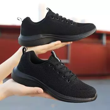 Женская обувь больших размеров, модная обувь для работы, удобная обувь для медсестер, дышащая новая женская обувь, повседневная обувь. 36 чёрный