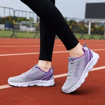 Женская обувь больших размеров, женские кроссовки, летние, летающие, тканые, дышащие, повседневные, трендовые, женские, легкие, кроссовки 35
