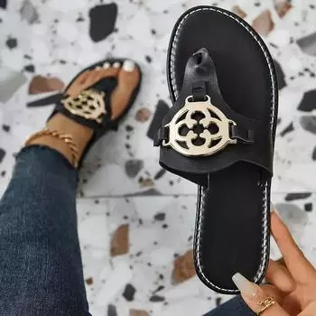 Женская обувь больших размеров. Женские тапочки Cross-border. Новые тапочки с плоским носком. Пляжные женские шлепанцы для отдыха на природе. 36 белый