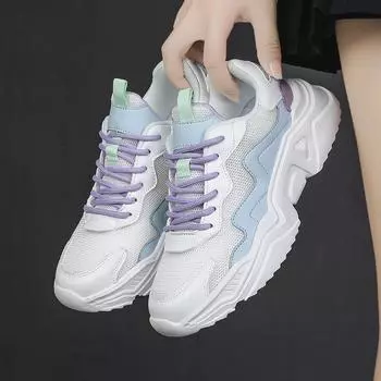 Женская обувь большого размера 42, модная повседневная спортивная обувь, тренд, универсальная сетчатая дышащая обувь для папы, женская обувь 35