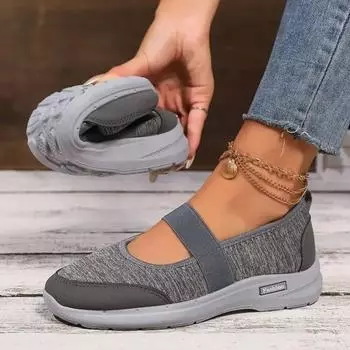 Женская обувь большого размера, дышащая парусиновая обувь на плоской подошве, однотонная мягкая кожаная льняная обувь, повседневная обувь без застежек, Zapatos De Mujer 35