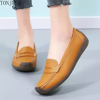 Женская обувь большого размера, обувь для мам, подошва из говяжьего сухожилия, обувь для ленивости, удобные низкие шапочки 35 белый