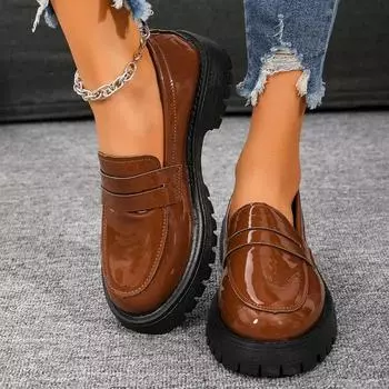 Женская обувь Брендовые лоферы Женские туфли на высоком каблуке Модные туфли без застежек Офисные и карьерные туфли Высокого качества Большие размеры Твердые каблуки Для женщин 36