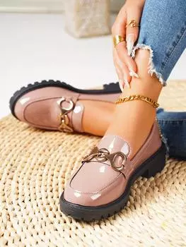 Женская обувь Брендовые лоферы Женские туфли на высоком каблуке Классические туфли-лодочки Женские туфли с металлическим кольцом и круглым носком на квадратном каблуке Slip-On Женские 36