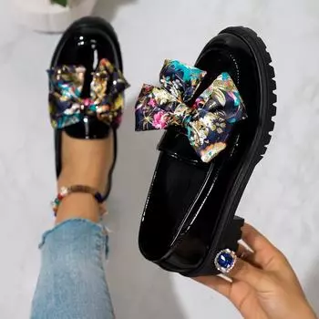 Женская обувь Брендовые лоферы Женские туфли на высоком каблуке Модные туфли с бабочкой Офисные и карьерные туфли на каблуках больших размеров для женщин 36