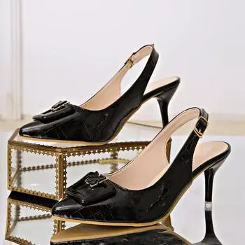 Женская обувь Брендовые женские босоножки с пряжкой и ремешком Босоножки с острым носком на тонком каблуке Женские туфли-лодочки Босоножки на каблуке для вечеринок Женские 35
