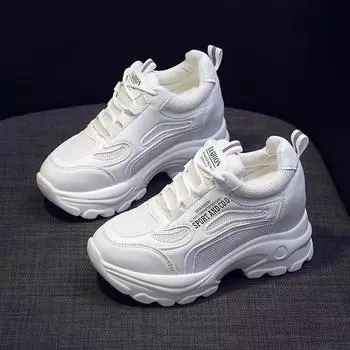 Женская обувь Comemore 2024 года, весна-лето, новые повседневные белые туфли с толстой подошвой и нескользящей подошвой, стильные спортивные кроссовки на платформе 35 бежевый