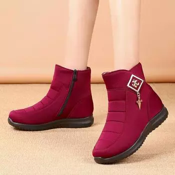 Женская обувь Design Sense 2024 года, зимняя новая мягкая подошва, нескользящие зимние ботинки, толстая подошва, высокие женские хлопковые туфли, кроссовки Traf 36