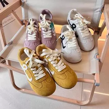 Женская обувь Dexun 2025 года, новинка, популярная обувь Forrest Gump на весну и осень, универсальные туфли для маленьких белых досок, легкая повседневная спортивная обувь 35 жёлтый