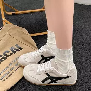 Женская обувь Dexun 2025 года, весна, новинка, популярная, универсальная, легкая, на плоской подошве, повседневная, спортивная обувь, мягкая подошва, обувь Forrest Gump 35 красный