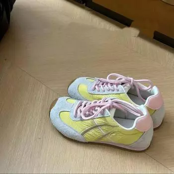 Женская обувь Dexun, весна 2025 года, новые кожаные универсальные спортивные туфли в тон, плоская подошва, легкие повседневные туфли для сноуборда, обувь Forrest Gump 35 бежевый