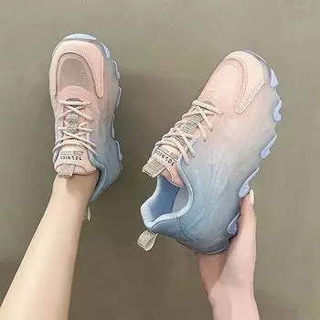 Женская обувь Diamond Shoes для женщин сетчатые дышащие высокие кроссовки на платформе спортивные со стразами для бега оригинальные AH 35