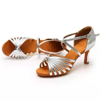 Женская обувь для бальных танцев, латиноамериканского танго, танцевальная обувь для сальсы на шнуровке 34 чёрный