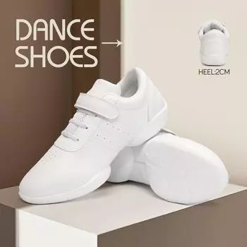 Женская обувь для черлидинга, дышащая танцевальная обувь для девочек, легкая обувь для черлидинга, белая тренировочная обувь для фитнеса, гимнастики и йоги 34 белый