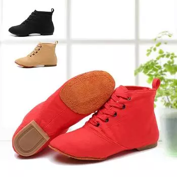 Сапоги Breath Canvas High Top для джазовых танцев, обувь для йоги для взрослых/женщин/детей, балетки для помещений Suede-39 чёрный