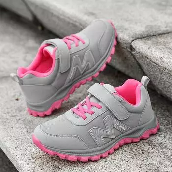 Женская обувь для ходьбы на платформе, спортивные кроссовки для бега на открытом воздухе, повседневные кроссовки, обувь для пешего туризма и путешествий 36 серый