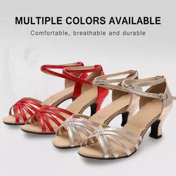 Женская танцевальная обувь с резиновой подошвой для латиноамериканских танцев, танго, вальса, джаза, вечеринок, танцевальная обувь на открытом воздухе, сандалии для женщин Rubber-5.5cm-34 чёрный