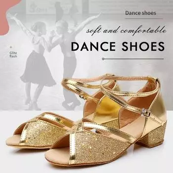 Женская обувь для латинских танцев для начинающих, обувь для бальных танцев на низком каблуке 30 чёрный