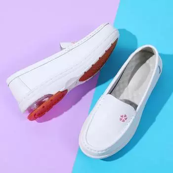Женская обувь для медсестер, модные белые туфли, удобные женские кроссовки на толстой подошве, весенние новые повседневные туфли на плоской подошве, zapatillas 34 розовый